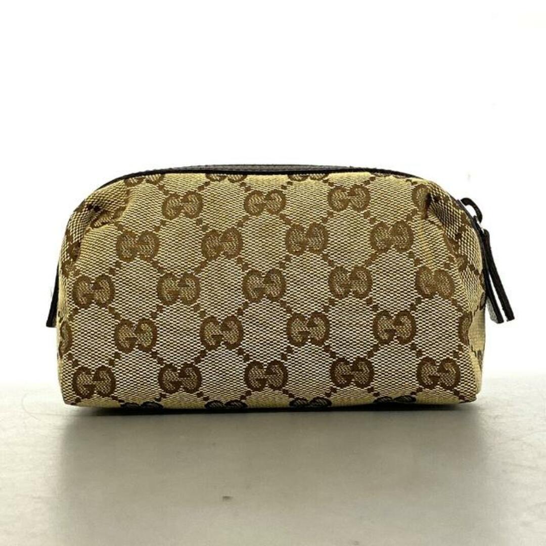 Gucci(グッチ)の★SALE 【4ia0898】グッチ ポーチ/GGキャンバス/29596/キャンバス/ブラウン/シルバー金具 【中古】 レディース レディースのファッション小物(ポーチ)の商品写真