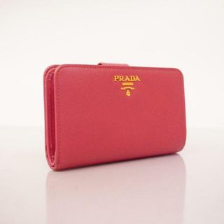 プラダ(PRADA)の【4ib1641】プラダ 財布/サフィアーノ/レザー/ピンク/ゴールド金具 【中古】 レディース(財布)