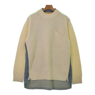 サカイ(sacai)のsacai サカイ ニット・セーター 3(L位) 白 【古着】【中古】(ニット/セーター)