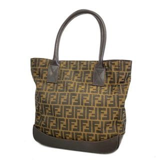 フェンディ(FENDI)の【4ib1644】フェンディ トートバッグ/ズッカ/ナイロンキャンバス/ブラウン/シルバー金具 【中古】 レディース(トートバッグ)