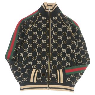 グッチ(Gucci)の極美品□GUCCI グッチ 22AW 695955 ウェブライン GGコットンジャージー ジャケット トラックジャケット ブラック キャメル XS イタリア製 正規品 メンズ 定価269,500円(その他)