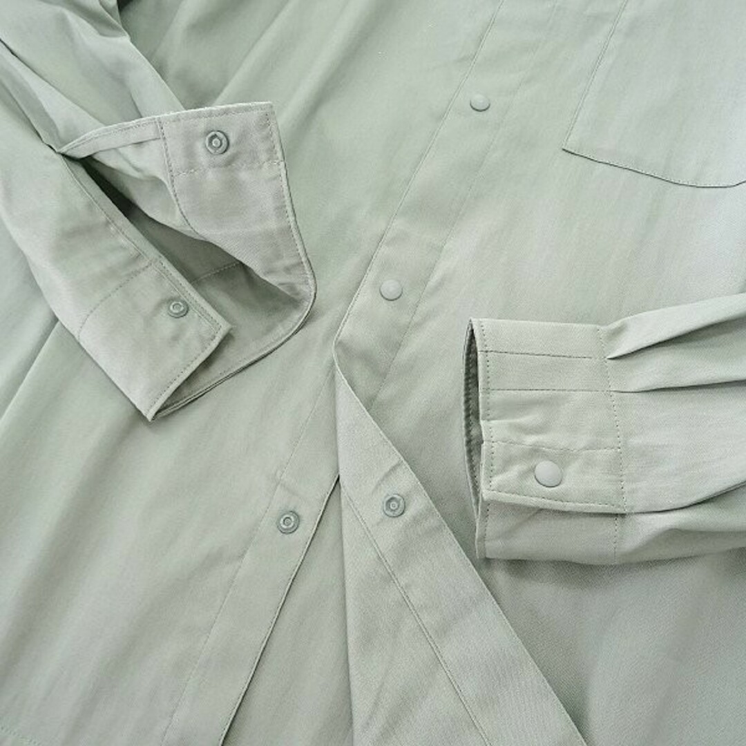 新品 IIQUAL イーコール ピンオックス レギュラーカラー シャツ L 淡緑 メンズのトップス(シャツ)の商品写真