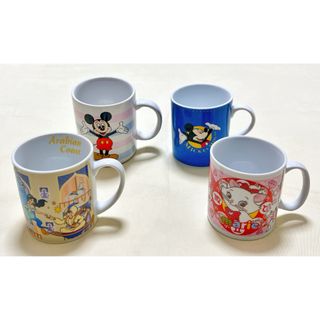 陶磁器　ディズニー　ミッキ－＆マリー＆アラジン・ジャスミン　マグカップ4客(食器)