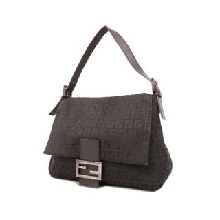 フェンディ(FENDI)の【4ib1663】フェンディ ハンドバッグ/ズッキーノ/マンマバケット/ナイロンキャンバス/ブラック/シルバー金具 【中古】 レディース(ハンドバッグ)