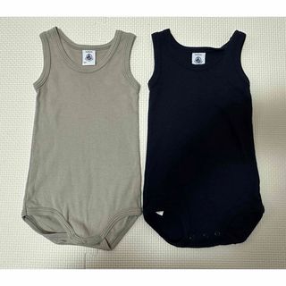 PETIT BATEAU - 【プチバトー】肌着 ロンパース　シンプル無地　6m 67cm 2枚