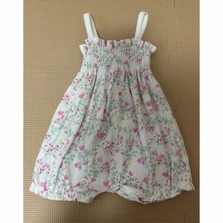 プチバトー(PETIT BATEAU)の【プチバトー】花柄キャミソール　ロンパース　6m 67cm(ロンパース)