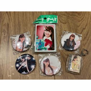 こじはる 小嶋陽菜  まゆゆ AKB48缶バッジ カードケース キーホルダー(アイドルグッズ)