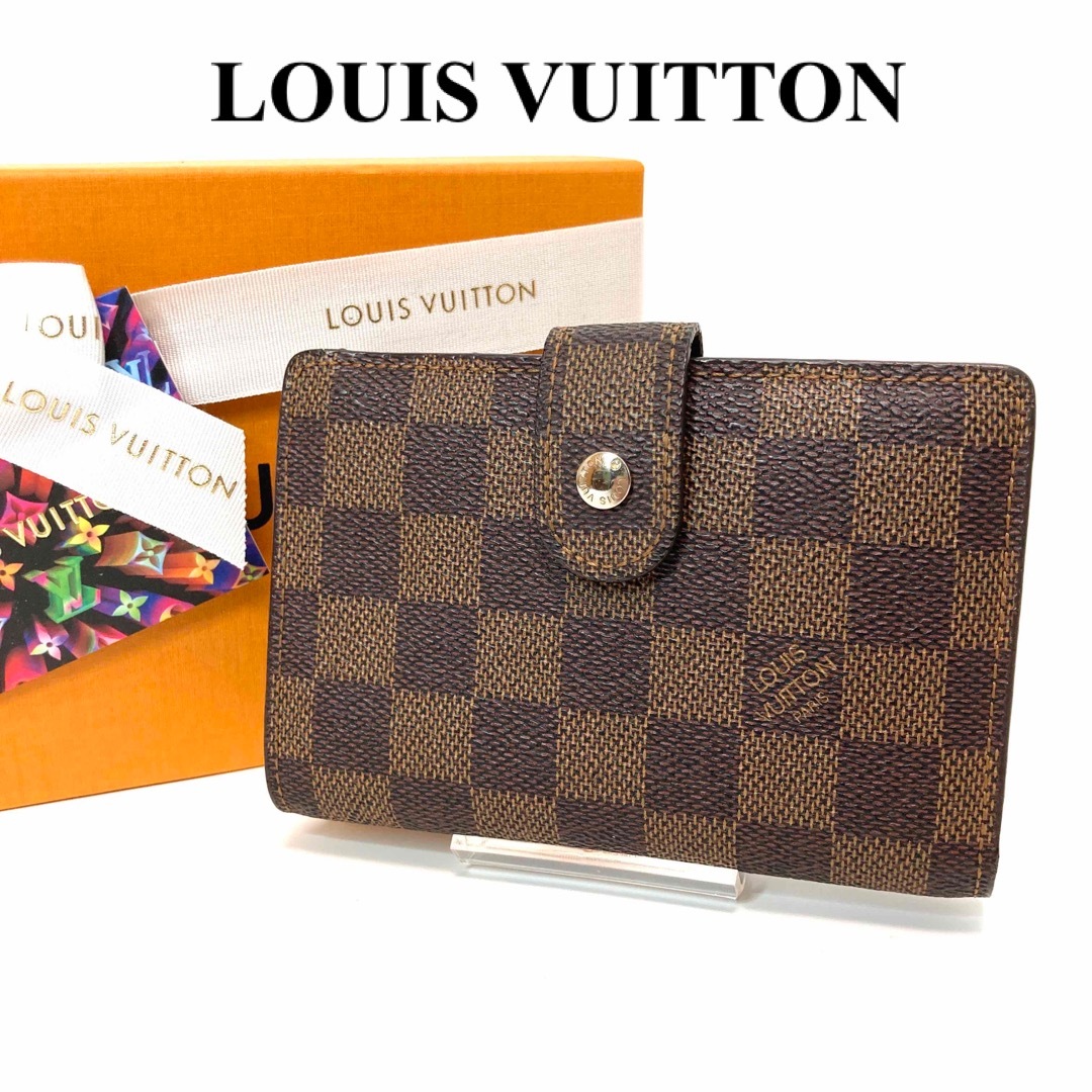LOUIS VUITTON(ルイヴィトン)のルイヴィトン　ポルトフォイユ　ヴィエノワ　ダミエ　折財布　がま口　美品 レディースのファッション小物(財布)の商品写真