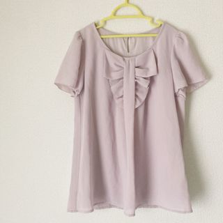 ニッセン(ニッセン)の新品未使用 ニッセン 小さいサイズ ピンク紫 カットソー(Tシャツ(半袖/袖なし))