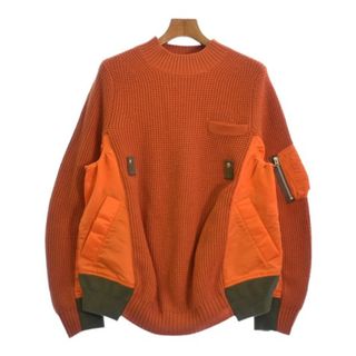 サカイ(sacai)のsacai サカイ ニット・セーター 2(M位) オレンジ 【古着】【中古】(ニット/セーター)