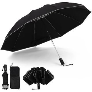 折りたたみ傘 逆折り式 吸水傘袋付き 大きいサイズ 自動開閉 晴雨兼用 メンズ(傘)
