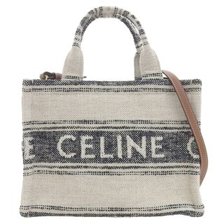 セリーヌ(celine)のセリーヌ CELINE スモールカバ タイス ハンドバッグ ショルダーバッグ キャンバス/レザー ホワイト/ブラック 199162ERP 中古 新入荷 OB1797(ハンドバッグ)