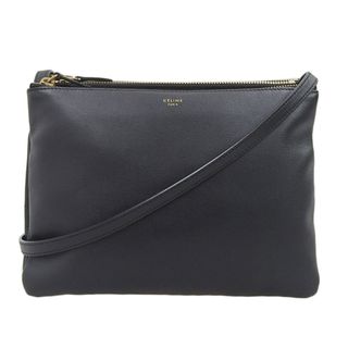 セリーヌ(celine)のセリーヌ CELINE トリオ ショルダーバッグ 斜め掛けショルダーバッグ レザー ブラック 中古 新入荷 OB1816(ショルダーバッグ)