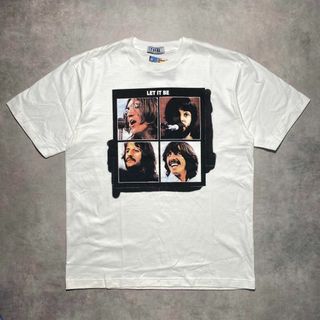 Beatles Let It Be ビートルズホワイトTシャツ バンドTロックT(Tシャツ/カットソー(半袖/袖なし))