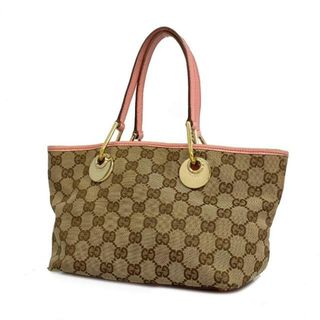 グッチ(Gucci)の【4ib1796】グッチ トートバッグ/GGキャンバス/120844/キャンバス/ピンク/ブラウン/ゴールド金具 【中古】 レディース(トートバッグ)