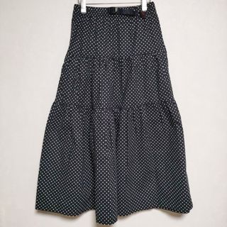 Gramicci 新品 WEATHER TIERED SKIRT ウェザーティアード ドット柄 GLSK-19S032 ロングスカート ネイビー レディース グラミチ【中古】4-0427M∞