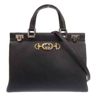 グッチ(Gucci)のグッチ GUCCI ズゥミ ミディアム 2WAYバッグ トートバッグ ショルダーバッグ レザー ブラック 564714 中古 新入荷 GU0578(トートバッグ)