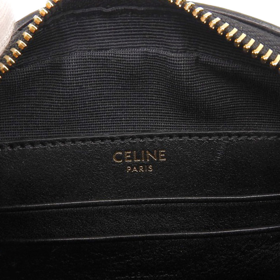 celine(セリーヌ)のセリーヌ CELINE ショルダーバッグ ポシェット レザー ブラック 中古 新入荷 OB1828 レディースのバッグ(ショルダーバッグ)の商品写真