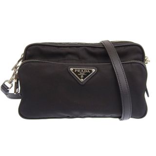 プラダ(PRADA)のプラダ PRADA ショルダーバッグ ポシェット ナイロン/レザー ブラック 1BH010 中古 新入荷 OB1830(ショルダーバッグ)