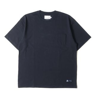 パレス(PALACE)のPALACE パレス Tシャツ サイズ:L 23AW nanamica オーバーサイズ ヘビーウェイト ポケット クルーネック 半袖Tシャツ Pocket T-Shirt ネイビー 紺 トップス カットソー ナナミカ コラボ【メンズ】【中古】(Tシャツ/カットソー(半袖/袖なし))