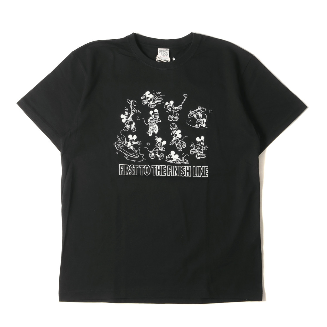 CALEE(キャリー)の新品 CALEE キャリー Tシャツ サイズ:L 21SS Disney ミッキーマウス クルーネック 半袖Tシャツ Multi Player T-Shirt ブラック 黒 ディズニー コラボ トップス カットソー【メンズ】 メンズのトップス(Tシャツ/カットソー(半袖/袖なし))の商品写真