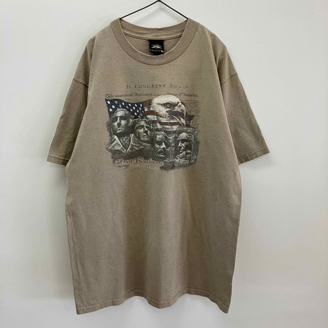 【美品】古着　USA製　ラシュモア山国立記念碑　プリント　Tシャツ　メンズ　XL メンズのトップス(Tシャツ/カットソー(半袖/袖なし))の商品写真