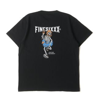 美品 FINESIXXX ファインシックス Tシャツ サイズ:M スカル グラフィック クルーネック 半袖Tシャツ ブラック 黒 トップス カットソー 【メンズ】【中古】(Tシャツ/カットソー(半袖/袖なし))