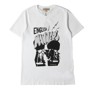 バーバリー(BURBERRY)の新品 BURBERRY バーバリー Tシャツ サイズ:M フロント グラフィック ロゴ プリント クルーネック 半袖Tシャツ ホワイト 白 トップス カットソー【メンズ】(Tシャツ/カットソー(半袖/袖なし))