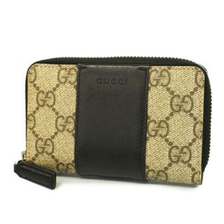 グッチ(Gucci)の【4ib1367-r】グッチ コインケース/GGスプリーム/PVC/レザー/ブラウン/ブラック/シルバー金具 【中古】 メンズ(コインケース)