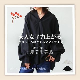 アンティカ(antiqua)の20%OFF 1度着用美品 antiqua ボリューム袖ドルマンブラウス(シャツ/ブラウス(長袖/七分))