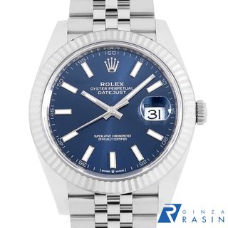 ロレックス(ROLEX)のロレックス デイトジャスト41 126334 ブルー バー 5列 ジュビリーブレス ランダム番 メンズ 中古 腕時計(腕時計(アナログ))