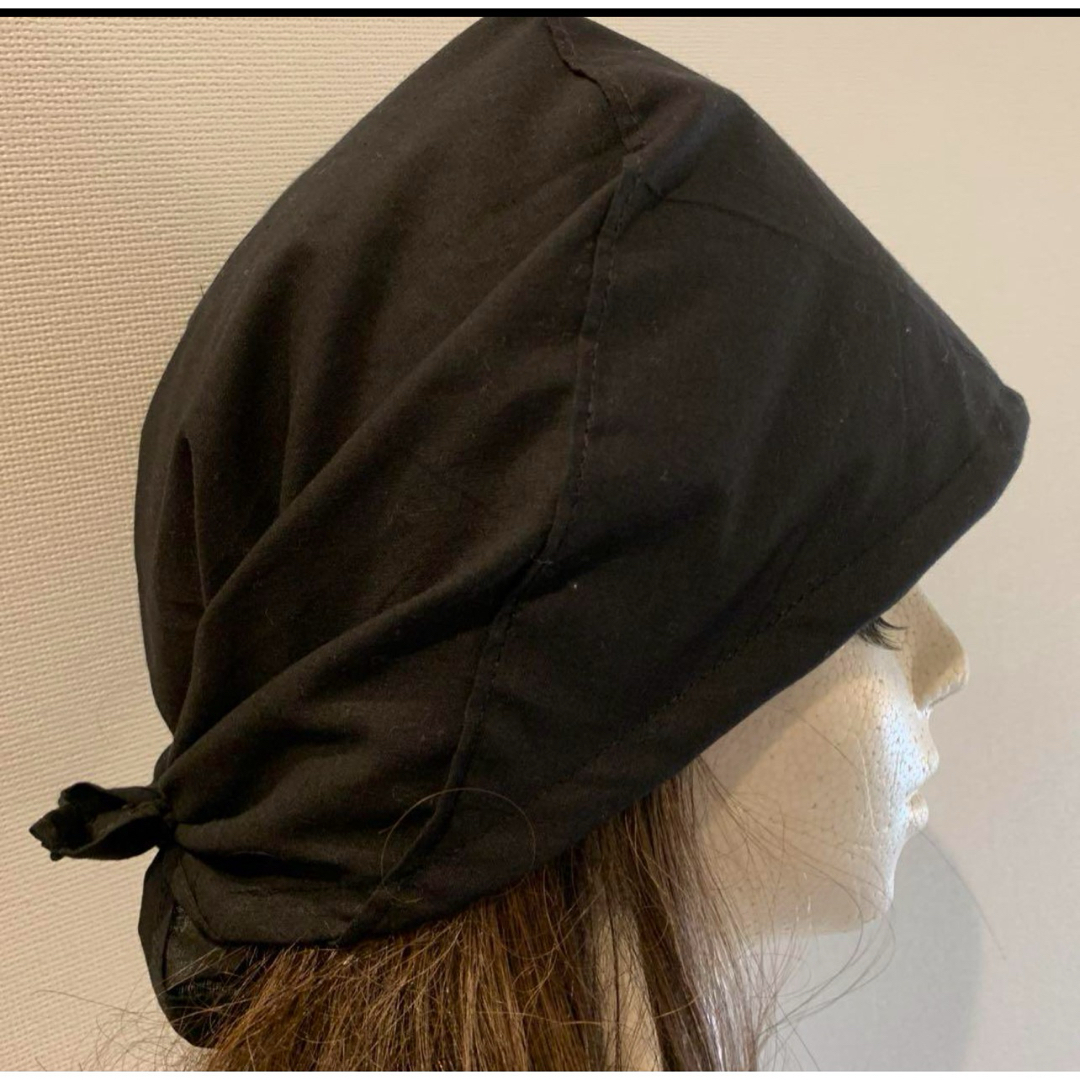 1443 新品　手ぬぐい帽子 医療用帽子　調理用　厨房用　三角巾　抗がん剤治療 ハンドメイドのファッション小物(帽子)の商品写真