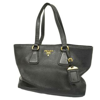 プラダ(PRADA)の【4ib1419】プラダ トートバッグ/レザー/ブラック/ゴールド金具 【中古】 レディース(トートバッグ)