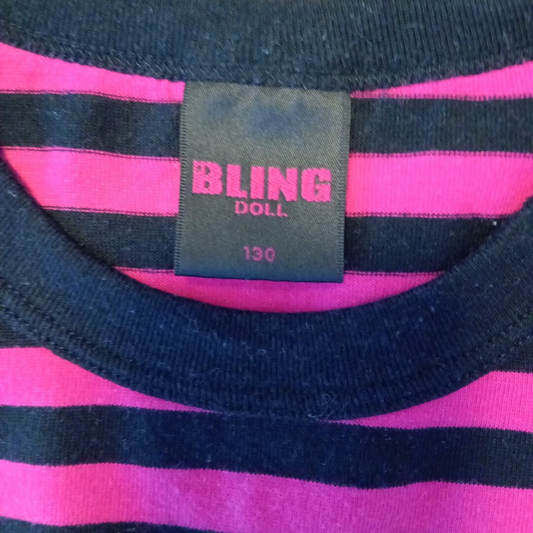 BLING DOLL　size130　ボーダー長袖Ｔシャツ キッズ/ベビー/マタニティのキッズ服女の子用(90cm~)(Tシャツ/カットソー)の商品写真