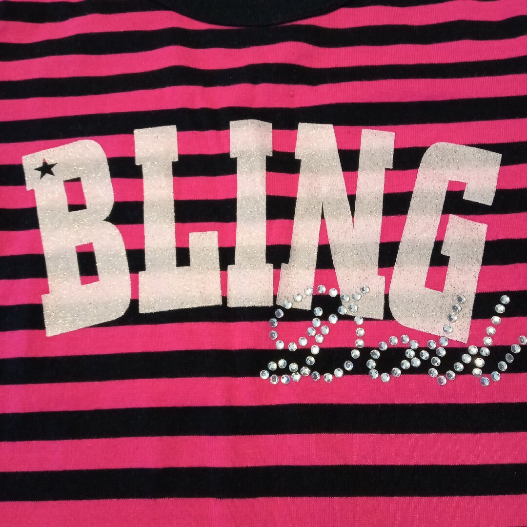 BLING DOLL　size130　ボーダー長袖Ｔシャツ キッズ/ベビー/マタニティのキッズ服女の子用(90cm~)(Tシャツ/カットソー)の商品写真