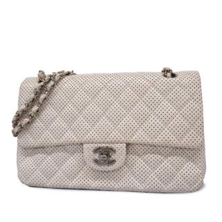 シャネル(CHANEL)の【4ib1442】シャネル ショルダーバッグ/マトラッセ/Wチェーン/レザー/ホワイト/シルバー金具 【中古】 レディース(ショルダーバッグ)