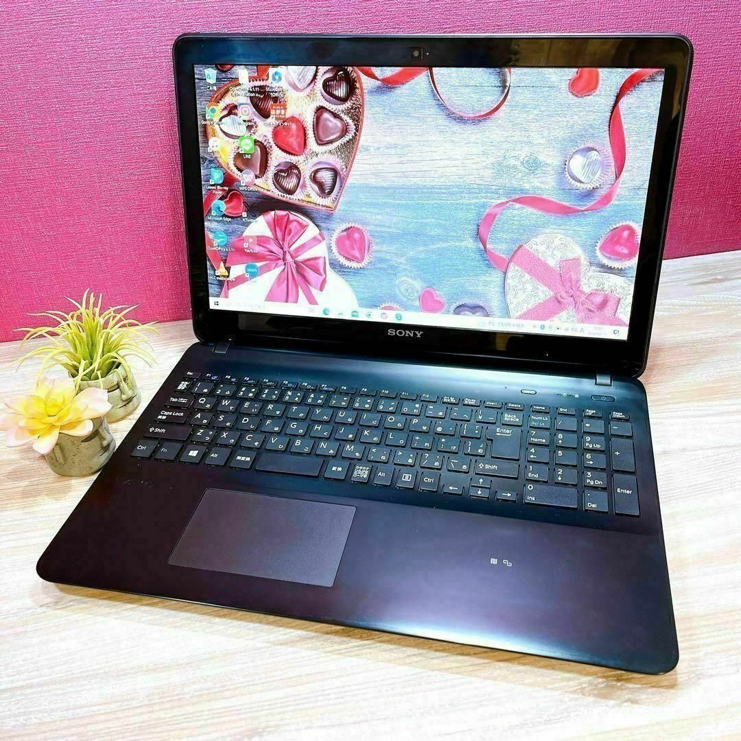 SONY(ソニー)のVAIO✨早い者勝ち✨すぐ使えるノートパソコン✨カメラ付✨初心者に✨大容量✨美品 スマホ/家電/カメラのPC/タブレット(ノートPC)の商品写真