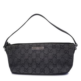 グッチ(Gucci)の【4ib1446】グッチ ハンドバッグ/GGキャンバス/07198/キャンバス/ブラック/シルバー金具 【中古】 レディース(ハンドバッグ)