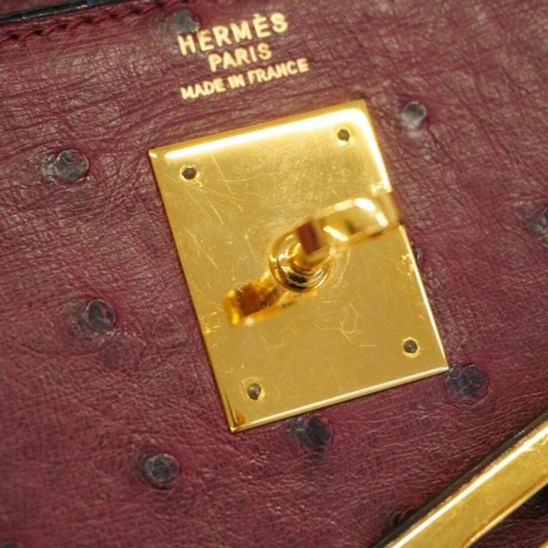 Hermes(エルメス)の★SALE 【4ib1498】エルメス ハンドバッグ/ケリー32/〇N刻印/オーストリッチ/ボルドー/ゴールド金具 【中古】 レディース レディースのバッグ(ハンドバッグ)の商品写真