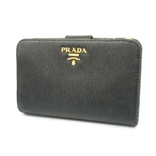 プラダ(PRADA)の【4ib1508】プラダ 財布/サフィアーノ/レザー/ブラック/ゴールド金具 【中古】 メンズ/レディース/ユニセックス(財布)