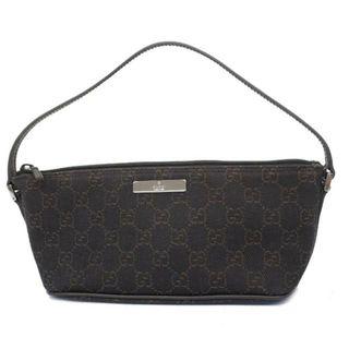 グッチ(Gucci)の【4ib1514】グッチ ポーチ/GGキャンバス/07198/キャンバス/ブラウン/シルバー金具 【中古】 レディース(ポーチ)