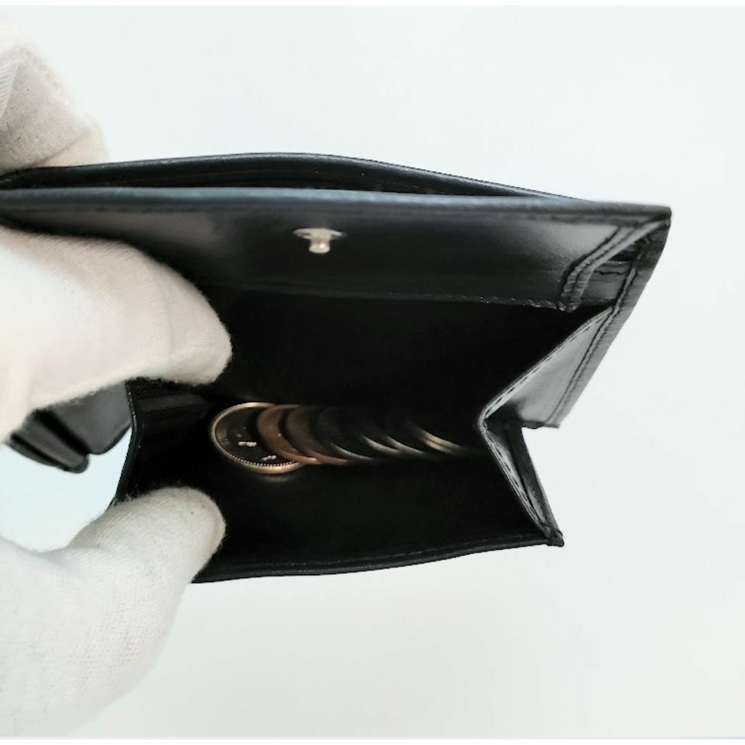 r767【新品・未使用】2202 本革　二つ折り財布　ダークブルー メンズのファッション小物(折り財布)の商品写真