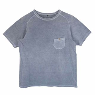 Nigel Cabourn ナイジェルケーボン 55-U-8110 ガーメントダイ ポケット 半袖 Tシャツ カットソー ブルー系 38【中古】(シャツ)