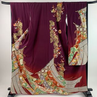 振袖 身丈166.5cm 裄丈66.5cm 正絹 名品 【中古】(着物)