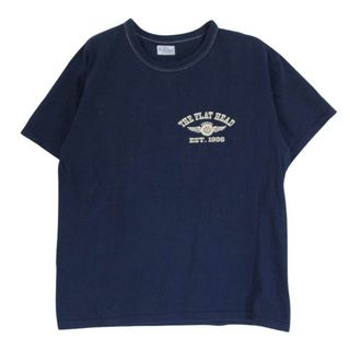 THE FLAT HEAD - THE FLAT HEAD ザフラットヘッド バックプリント ロゴ 半袖 Tシャツ ネイビー系 42【中古】