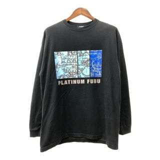 フブ(FUBU)の90年代 USA製 FUBU フブ Fat Albert 長袖Ｔシャツ ブラック (メンズ XL) 中古 古着 Q6264(Tシャツ/カットソー(七分/長袖))