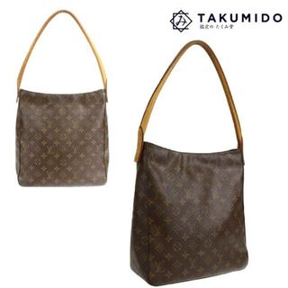 ルイヴィトン(LOUIS VUITTON)のルイヴィトン ワンショルダーバッグ ルーピング GM 中古 M51145 モノグラムライン ブラウン レザー LOUIS VUITTON 【中古】 | 肩掛け カバン バック シンプル レディース 茶 鞄 LV ルイビトン ブランド Bランク(ショルダーバッグ)