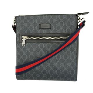 グッチ(Gucci)の【4ib1581】グッチ ショルダーバッグ/GGスプリーム/474137/PVC/レザー/グレー/シルバー金具 【中古】 メンズ/レディース/ユニセックス(ショルダーバッグ)