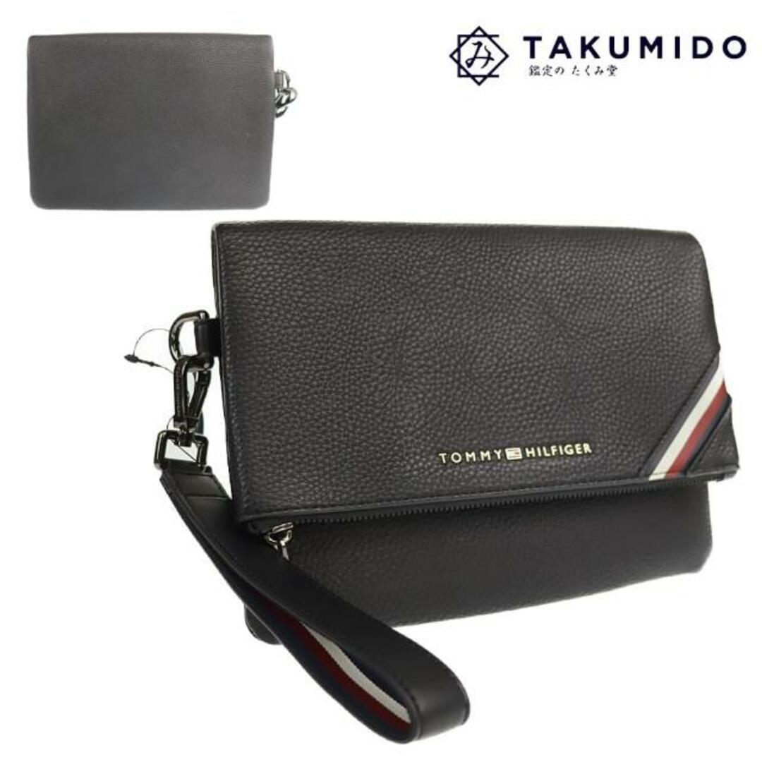 TOMMY HILFIGER(トミーヒルフィガー)のトミーヒルフィガー ロゴポーチ 中古 ブラック TOMMY HILFIGER【中古】 | ファッション ハンドポーチ アパレル ブランド ロゴ 男性 黒色 美品 プレゼント メンズのファッション小物(その他)の商品写真