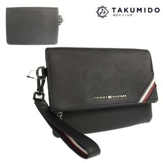 トミーヒルフィガー(TOMMY HILFIGER)のトミーヒルフィガー ロゴポーチ 中古 ブラック TOMMY HILFIGER【中古】 | ファッション ハンドポーチ アパレル ブランド ロゴ 男性 黒色 美品 プレゼント(その他)